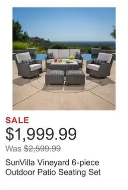 Costco SunVilla Vineyard 6-piece Outdoor Patio Seating Set offer