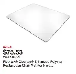 Office Depot Floortex Cleartex Enhanced Polymer Rectangular Chair Mat For Hard Floors, 48 x 51, Clear offer