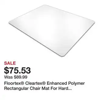 Office Depot Floortex Cleartex Enhanced Polymer Rectangular Chair Mat For Hard Floors, 48 x 51, Clear offer