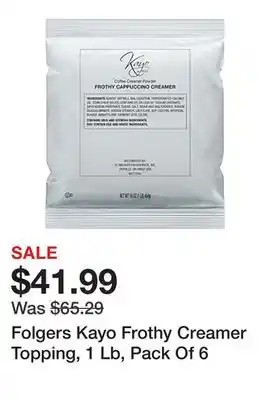 Office Depot Folgers Kayo Frothy Creamer Topping, 1 Lb, Pack Of 6 offer