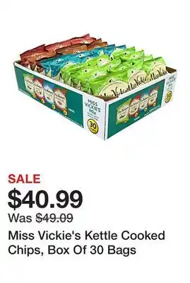 Office Depot Miss Vickie's Kettle Cooked Chips, Box Of 30 Bags offer