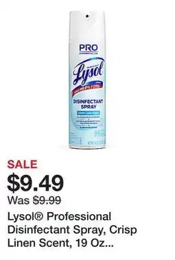 Office Depot Lysol Professional Disinfectant Spray, Crisp Linen Scent, 19 Oz Bottle offer
