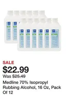 Office Depot Medline 70% Isopropyl Rubbing Alcohol, 16 Oz, Pack Of 12 offer