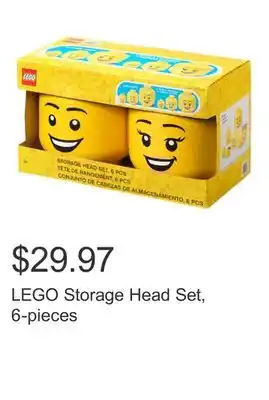 Costco LEGO Storage Head Set, 6-pieces offer