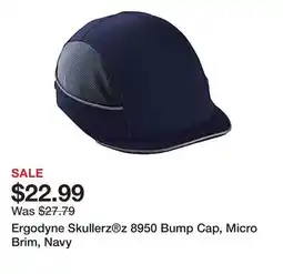 Office Depot Ergodyne Skullerz z 8950 Bump Cap, Micro Brim, Navy offer