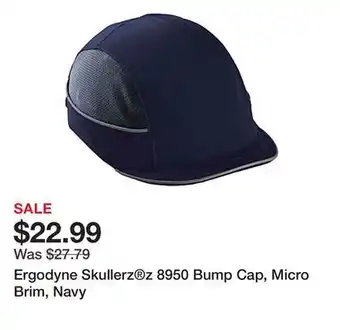 Office Depot Ergodyne Skullerz z 8950 Bump Cap, Micro Brim, Navy offer