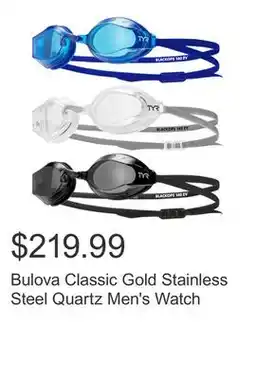 Costco Bulova Classic Gold Stainless Steel Quartz Men's Watch offer