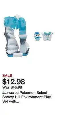 Game Stop Jazwares Pokemon Select Snowy Hill Environment Play Set with Galarian Darumaka and Piplup offer