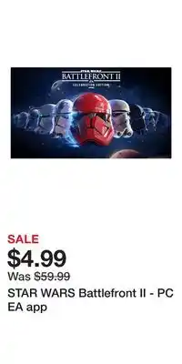 Game Stop STAR WARS Battlefront II - PC EA app offer