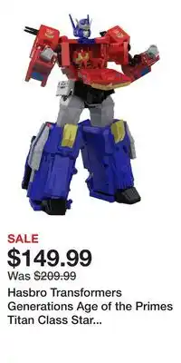 Game Stop Hasbro Transformers Generations Age of the Primes Titan Class Star Optimus Prime 15-in Action Figure offer