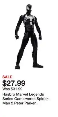 Game Stop Hasbro Marvel Legends Series Gamerverse Spider-Man 2 Peter Parker (Black Suit) 6-in Action Figure offer
