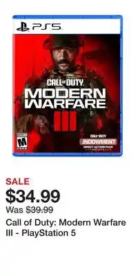 Game Stop Call of Duty: Modern Warfare III - PlayStation 5 offer