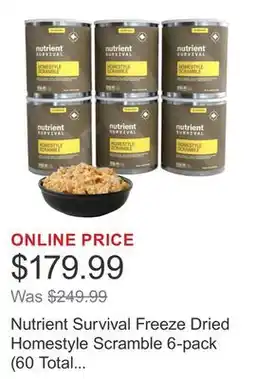 Costco Nutrient Survival Freeze Dried Homestyle Scramble 6-pack (60 Total Servings) offer