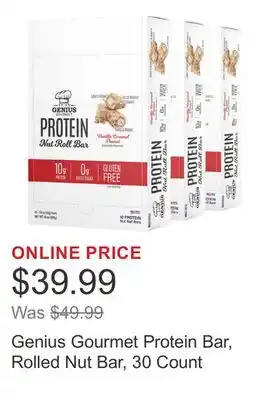 Costco Genius Gourmet Protein Bar, Rolled Nut Bar, 30 Count offer
