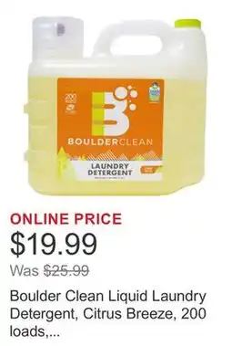 Costco Boulder Clean Liquid Laundry Detergent, Citrus Breeze, 200 loads, 200 fl oz offer
