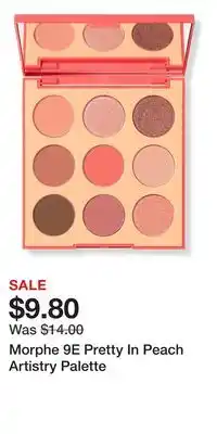 Ulta Beauty Morphe 9E Pretty In Peach Artistry Palette offer