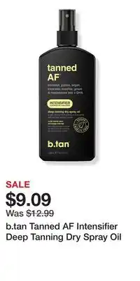 Ulta Beauty b.tan Tanned AF Intensifier Deep Tanning Dry Spray Oil offer
