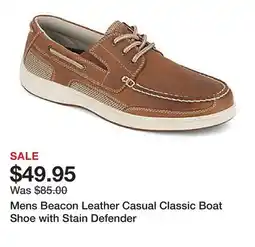 Belk Mens Beacon Leather Casual Classic Boat Shoe with Stain Defender offer
