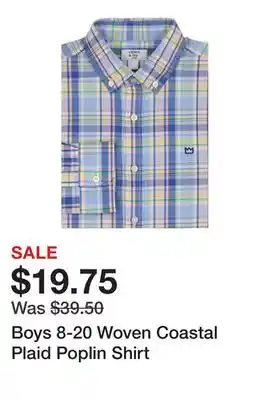 Belk Boys 8-20 Woven Coastal Plaid Poplin Shirt offer