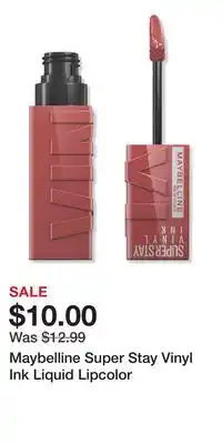 Ulta Beauty Maybelline Super Stay Vinyl Ink Liquid Lipcolor offer