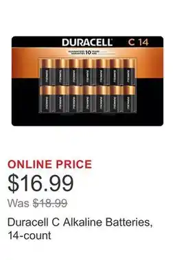 Costco Duracell C Alkaline Batteries, 14-count offer