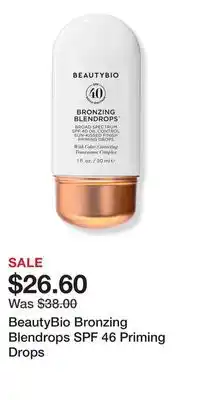 Ulta Beauty BeautyBio Bronzing Blendrops SPF 46 Priming Drops offer