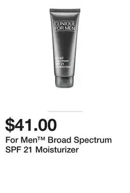 Belk For Men Broad Spectrum SPF 21 Moisturizer offer