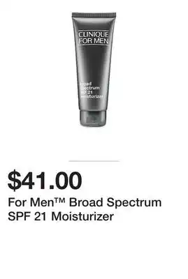 Belk For Men Broad Spectrum SPF 21 Moisturizer offer