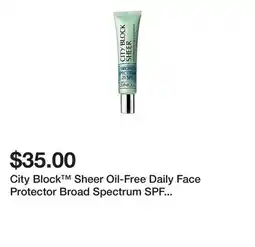 Belk City Block Sheer Oil-Free Daily Face Protector Broad Spectrum SPF 25 Primer offer