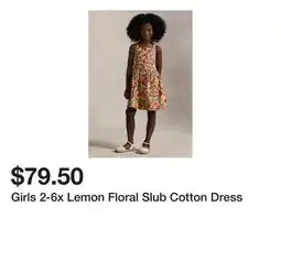 Belk Girls 2-6x Lemon Floral Slub Cotton Dress offer