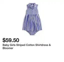 Belk Baby Girls Striped Cotton Shirtdress & Bloomer offer