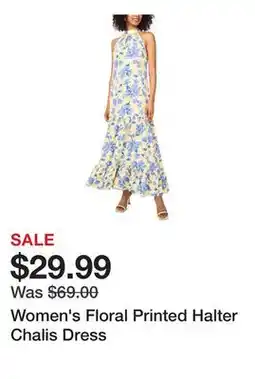 Belk Women's Floral Printed Halter Chalis Dress offer