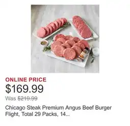 Costco Chicago Steak Premium Angus Beef Burger Flight, Total 29 Packs, 14 Lbs. Total offer