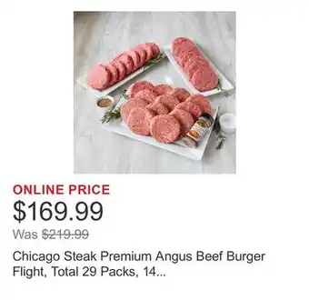 Costco Chicago Steak Premium Angus Beef Burger Flight, Total 29 Packs, 14 Lbs. Total offer