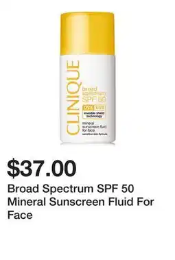 Belk Broad Spectrum SPF 50 Mineral Sunscreen Fluid For Face offer