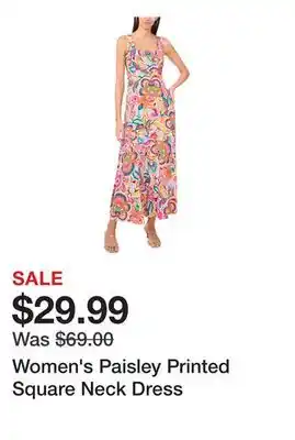 Belk Women's Paisley Printed Square Neck Dress offer