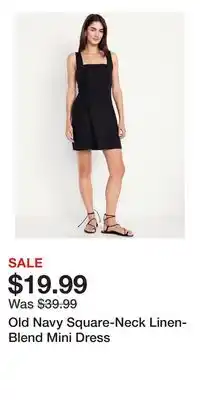 Old Navy Old Navy Square-Neck Linen-Blend Mini Dress offer