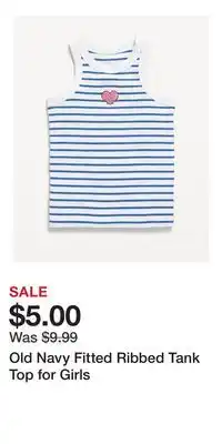 Old Navy Old Navy Fitted Ribbed Tank Top for Girls offer