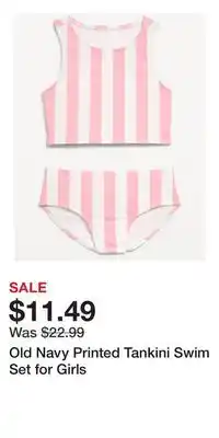 Old Navy Old Navy Printed Tankini Swim Set for Girls offer