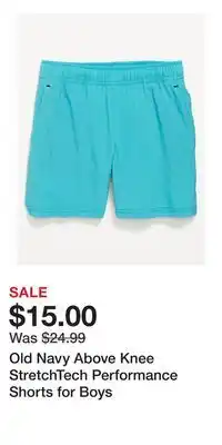 Old Navy Old Navy Above Knee StretchTech Performance Shorts for Boys offer