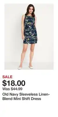 Old Navy Old Navy Sleeveless Linen-Blend Mini Shift Dress offer