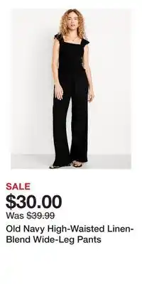 Old Navy Old Navy High-Waisted Linen-Blend Wide-Leg Pants offer