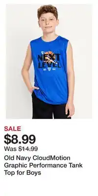 Old Navy Old Navy CloudMotion Graphic Performance Tank Top for Boys offer