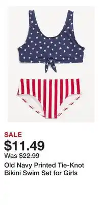 Old Navy Old Navy Printed Tie-Knot Bikini Swim Set for Girls offer