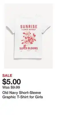 Old Navy Old Navy Short-Sleeve Graphic T-Shirt for Girls offer