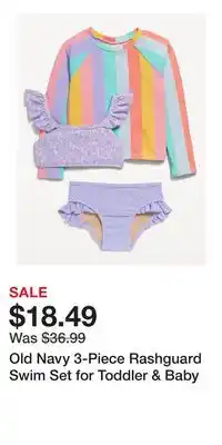 Old Navy Old Navy 3-Piece Rashguard Swim Set for Toddler & Baby offer