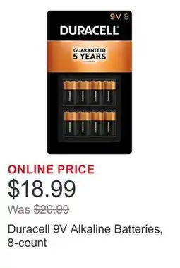 Costco Duracell 9V Alkaline Batteries, 8-count offer