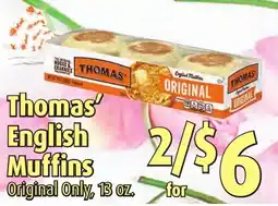 Gristedes Thomas' english muffins offer