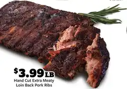 Fareway Hand cut extra meaty loin back pork ribs offer
