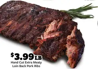 Fareway Hand cut extra meaty loin back pork ribs offer